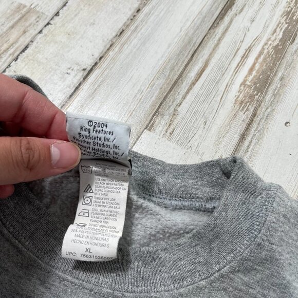 Vintage Y2k Betty Boop Santa Christmas Gray Crewneck‎ Sweater Sweatshirt XL - Picture 4 of 6